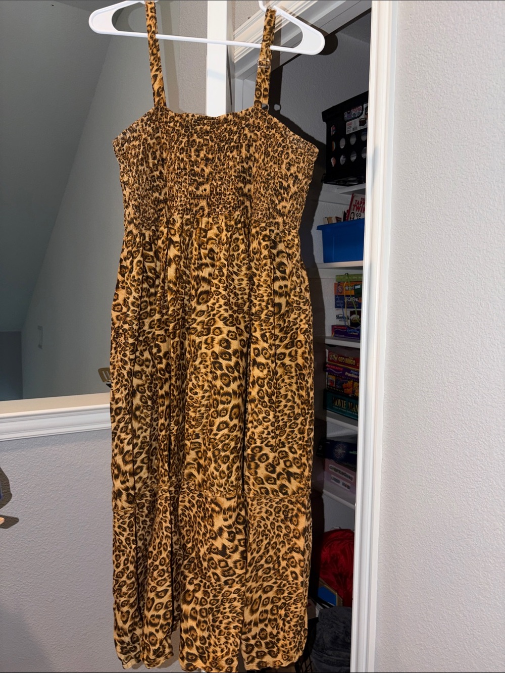 Leopard Print Midi Sundress - Brown/Black